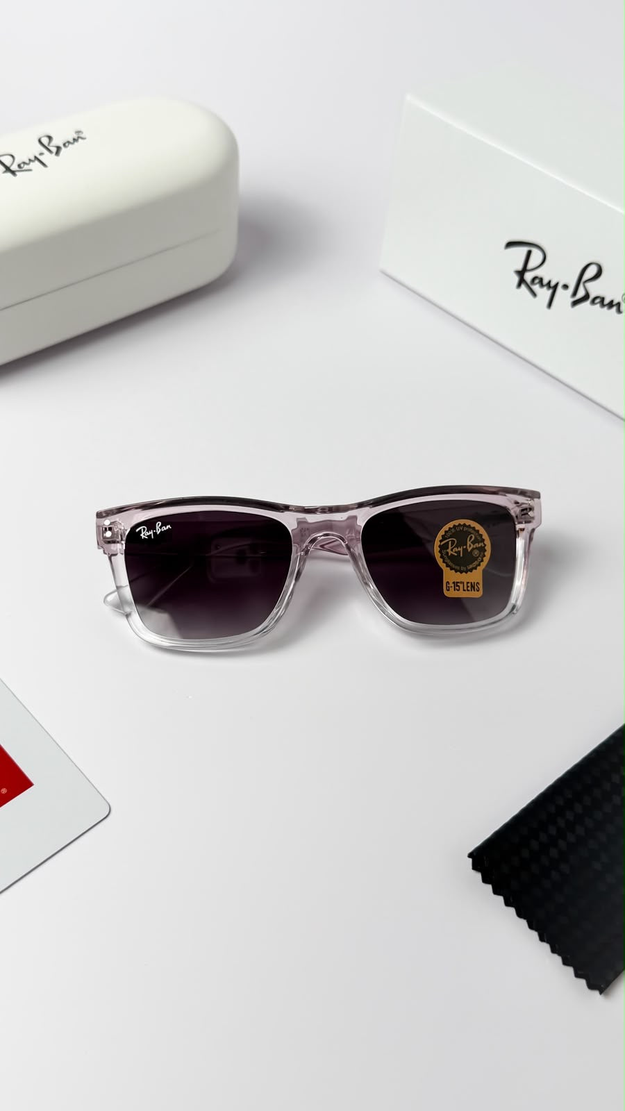 *RAYBAN TRANSPRENT BLACK SHADED 0502🔥🔥🔥*