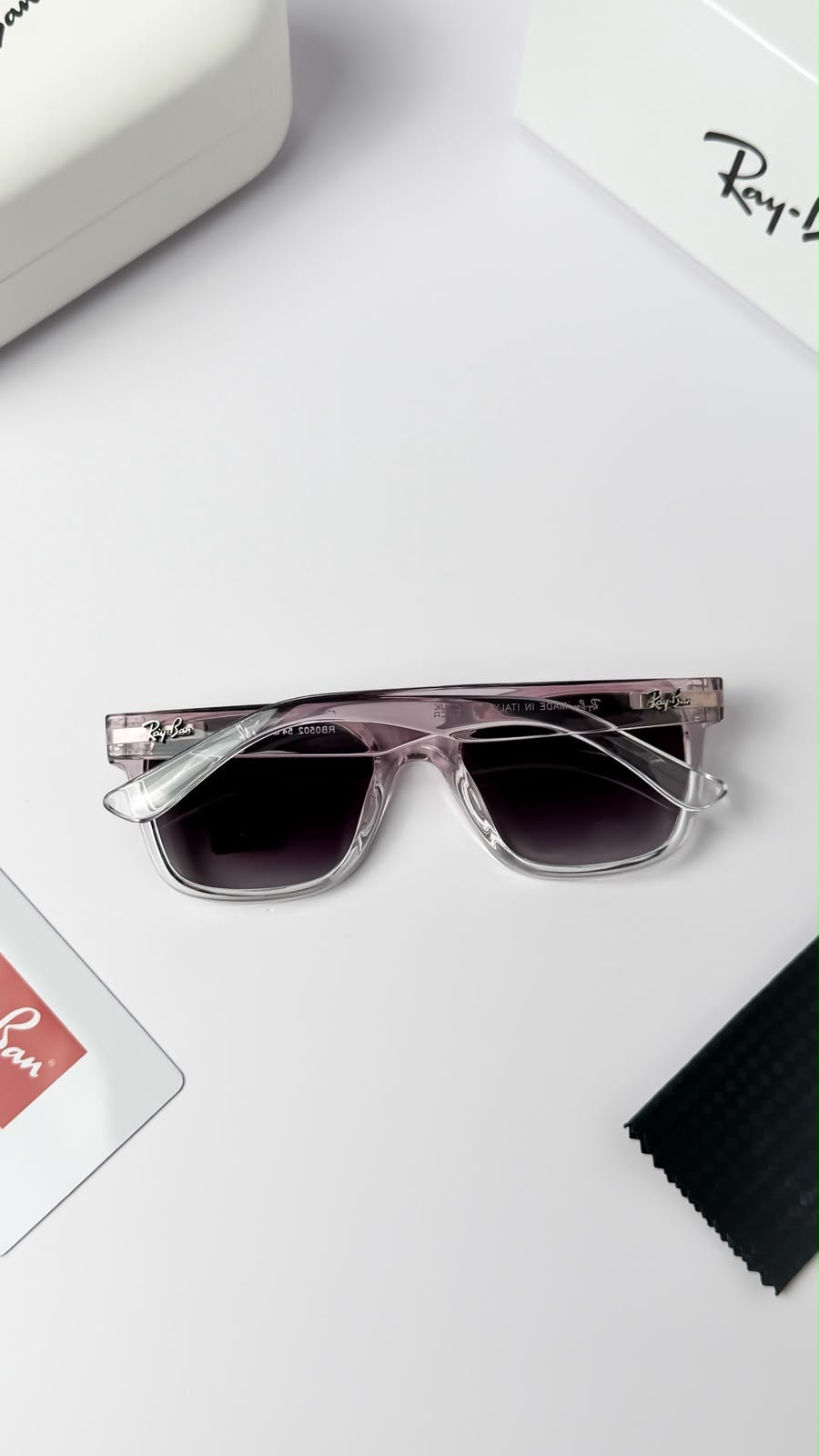 *RAYBAN TRANSPRENT BLACK SHADED 0502🔥🔥🔥*