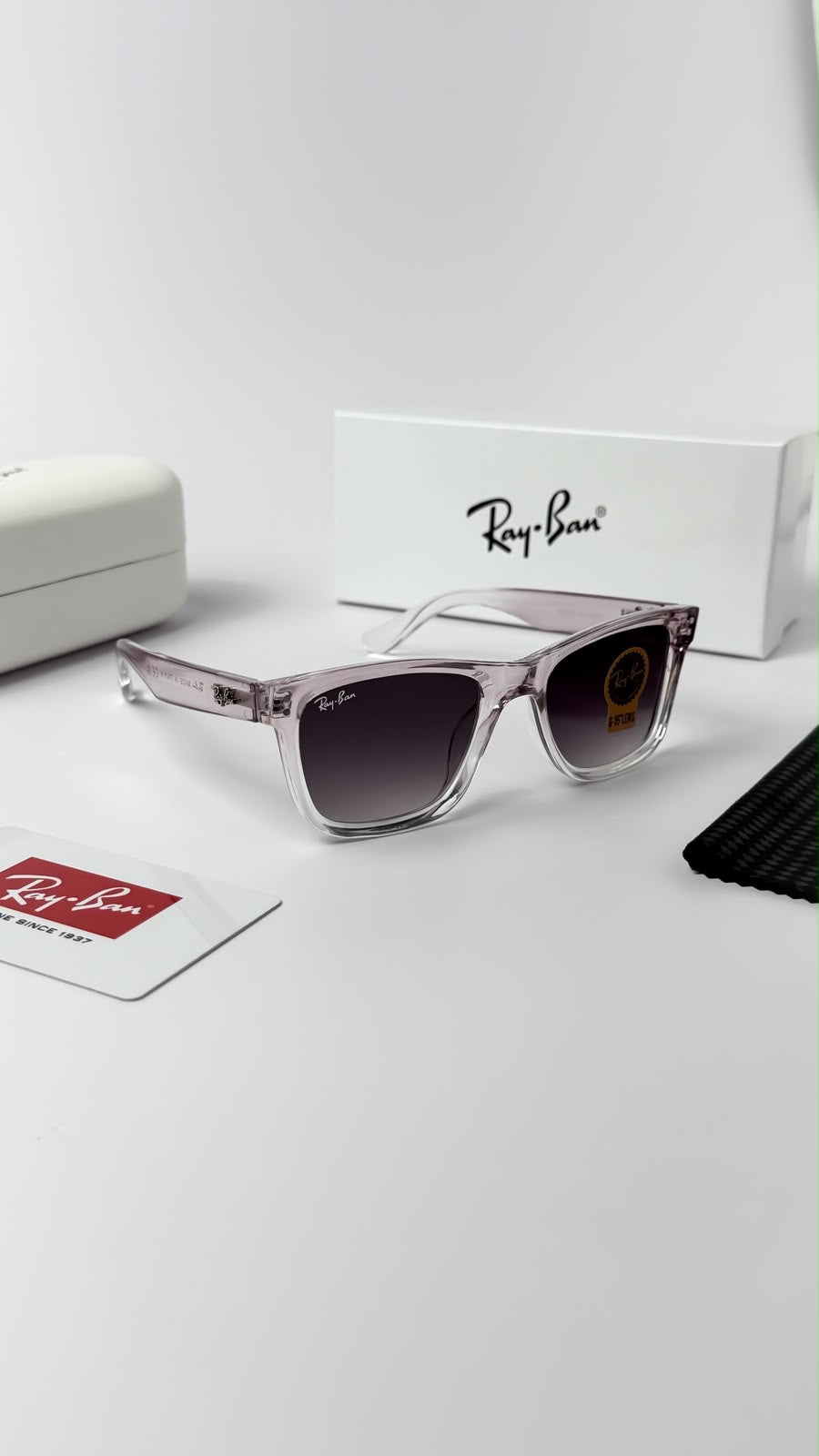 *RAYBAN TRANSPRENT BLACK SHADED 0502🔥🔥🔥*