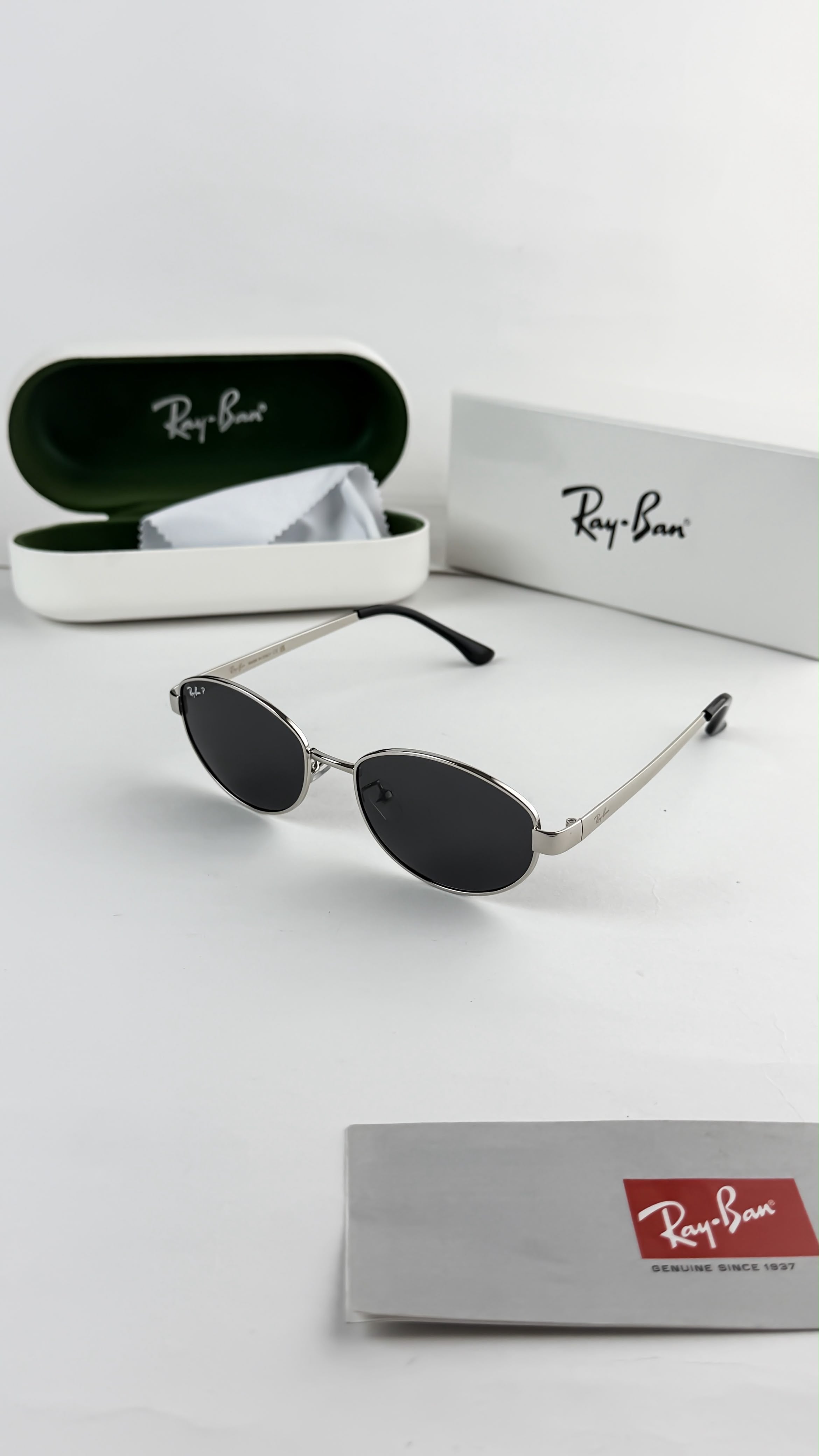 *RAYBAN SILVER BLACK 3774*🔥🥵🔥😡