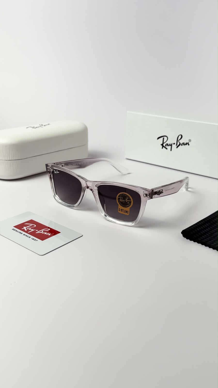 *RAYBAN TRANSPRENT BLACK SHADED 0502🔥🔥🔥*
